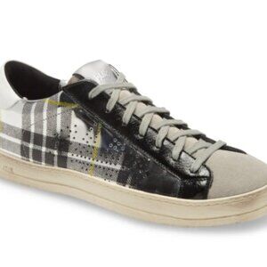 P448 John Metallic Plaid Tarlame Low Top Sneaker EU 40 US 9.5 10